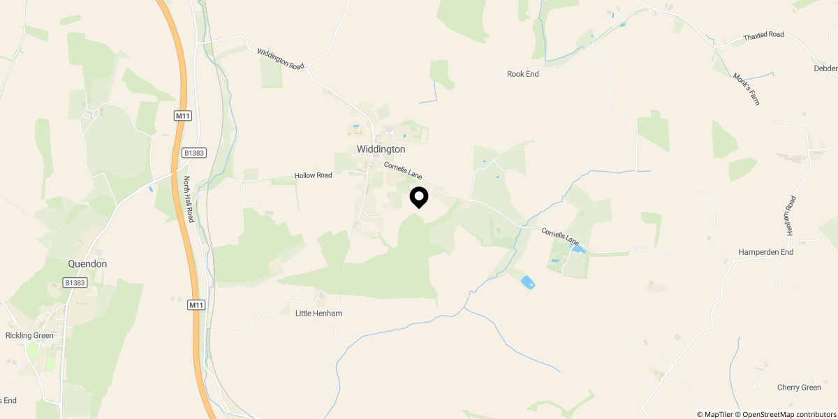 Approximate location of Cornells Lane, Widdington, Saffron Walden, CB11 3SP